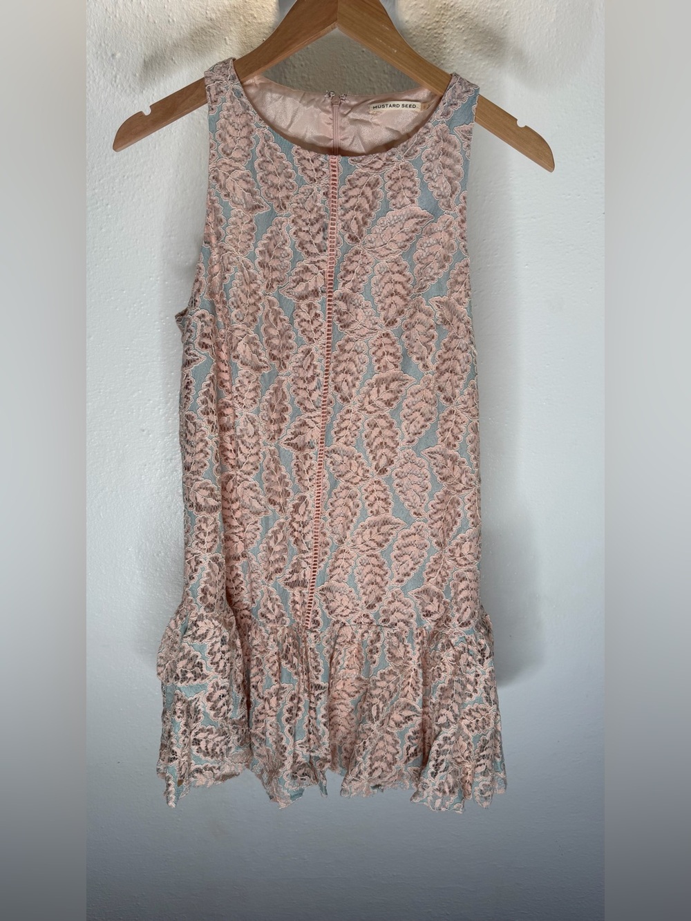 Mustard Seed Pink Lace Overlay Dress, size small.